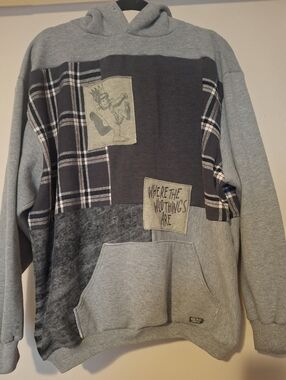 Gray Patchwork "Where The Wild Things Are" Hoodie